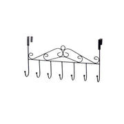 7-Hooks For Bedroom Over The Door Hanger Clothes Storage Towel Iron Hanging Rack - Black V528-DOORHANGER-BLACK-834456