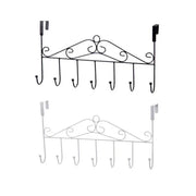 7-Hooks For Bedroom Over The Door Hanger Clothes Storage Towel Iron Hanging Rack - Black V528-DOORHANGER-BLACK-834456
