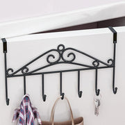 7-Hooks For Bedroom Over The Door Hanger Clothes Storage Towel Iron Hanging Rack - Black V528-DOORHANGER-BLACK-834456