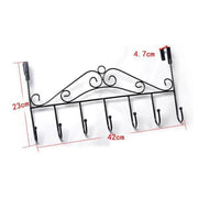 7-Hooks For Bedroom Over The Door Hanger Clothes Storage Towel Iron Hanging Rack - Black V528-DOORHANGER-BLACK-834456
