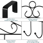 7-Hooks For Bedroom Over The Door Hanger Clothes Storage Towel Iron Hanging Rack - Black V528-DOORHANGER-BLACK-834456