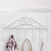 7-Hooks For Bedroom Over The Door Hanger Clothes Storage Towel Iron Hanging Rack - Black V528-DOORHANGER-BLACK-834456