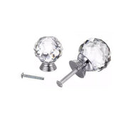 Crystal Glass Cabinet Knobs Drawer Pull Handles Cupboard Door Knob with Screws 10Pcs - 40mm V528-DOORKNOBS-40MM-10PCS-897410