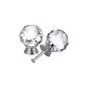 Crystal Glass Cabinet Knobs Drawer Pull Handles Cupboard Door Knob with Screws 10Pcs - 40mm V528-DOORKNOBS-40MM-10PCS-897410
