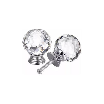 Crystal Glass Cabinet Knobs Drawer Pull Handles Cupboard Door Knob with Screws 10Pcs - 40mm V528-DOORKNOBS-40MM-10PCS-897410