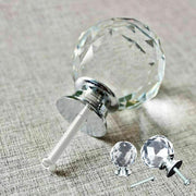 Crystal Glass Cabinet Knobs Drawer Pull Handles Cupboard Door Knob with Screws 10Pcs - 40mm V528-DOORKNOBS-40MM-10PCS-897410
