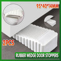 2Pcs Thick Rubber Wedge Door Stoppers Floor Carpet Heavy Duty Door Stop Security V528-DOORPLUG-2PCS-67723