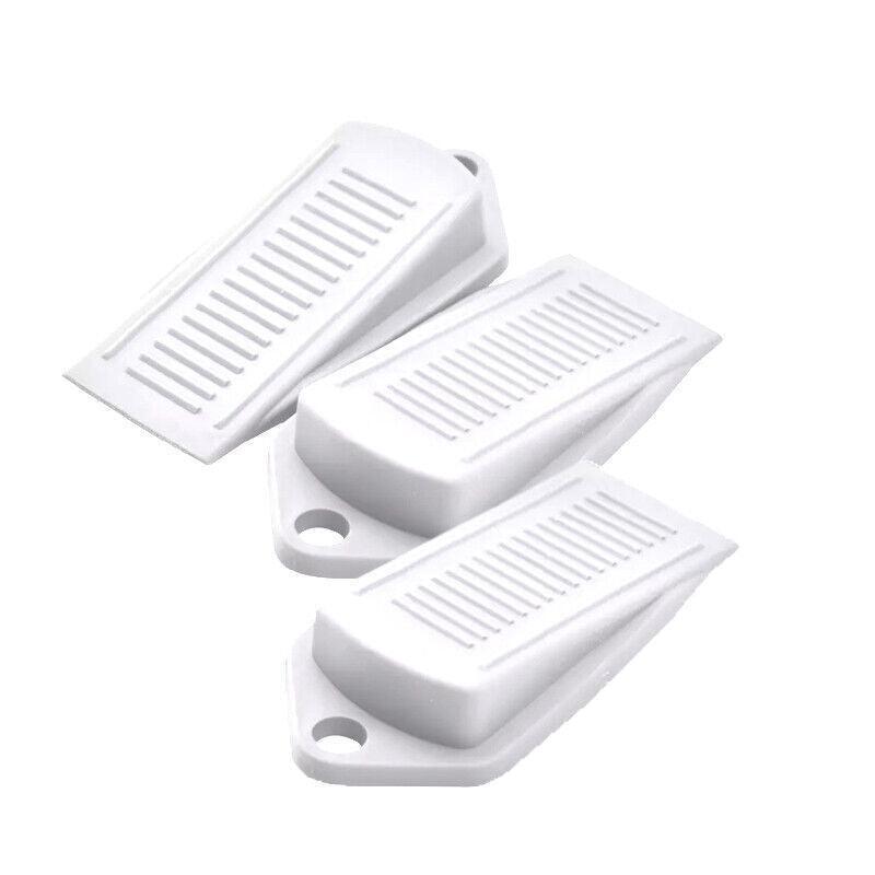 3Pcs Thick Rubber Wedge Door Stoppers Floor Carpet Heavy Duty Door Stop Security - Grey V528-DOORSTOPPERS-GREY-3PCS-691277