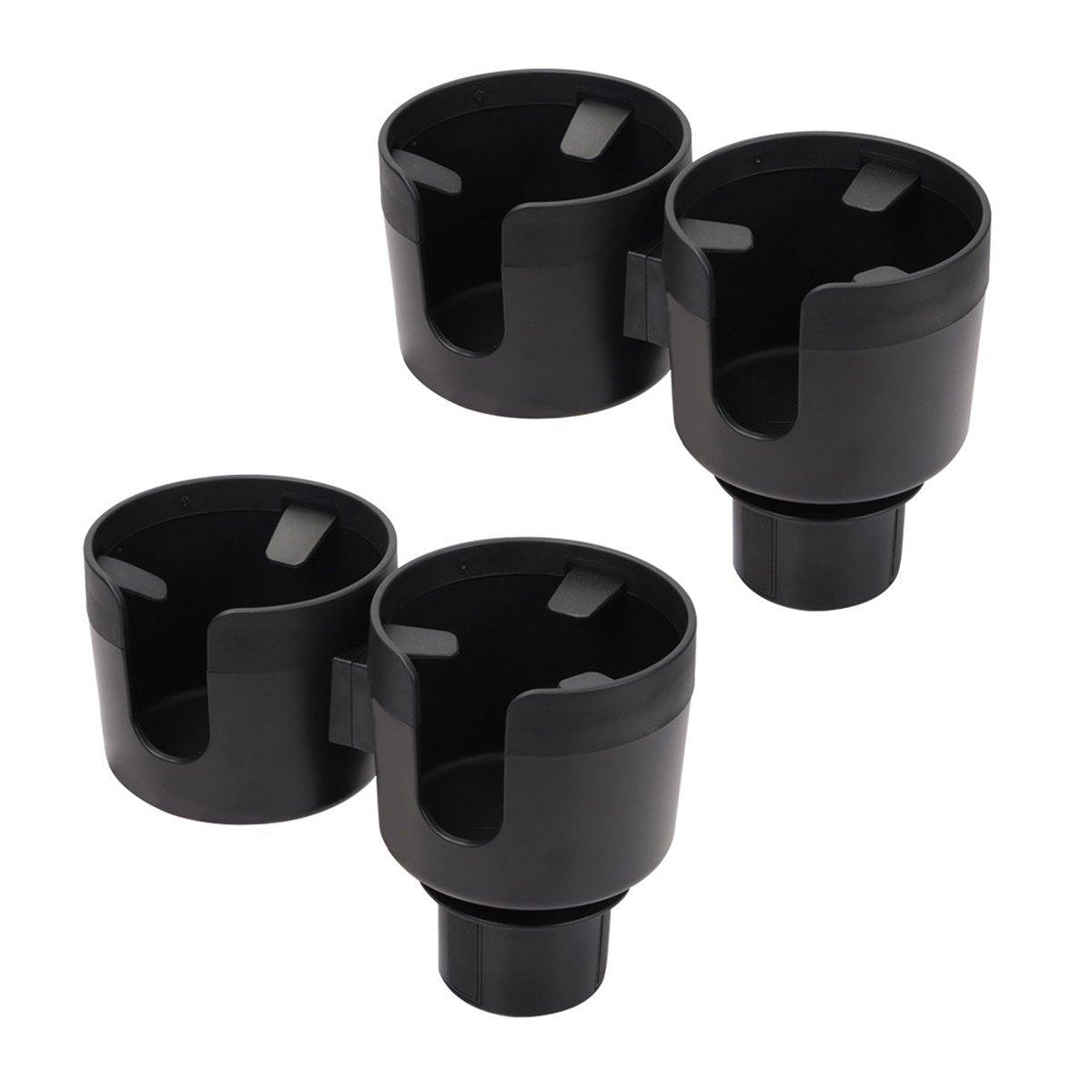 2pcs Car Cup Holder Organiser Dual 2-in-1 Adjustable Drink Holder for Vehicles V528-DOUBLE-CUP-BLACK-2PCS-617830