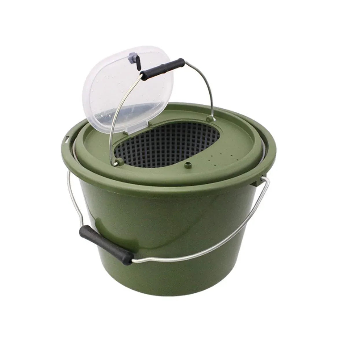 Portable Double Live Fish Bucket Breathable Fish Storage Container for Fishing - M V528-DOUBLE-LAYER-FISH-BUCKET-M-387422