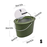 Portable Double Live Fish Bucket Breathable Fish Storage Container for Fishing - M V528-DOUBLE-LAYER-FISH-BUCKET-M-387422