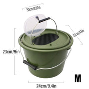 Portable Double Live Fish Bucket Breathable Fish Storage Container for Fishing - M V528-DOUBLE-LAYER-FISH-BUCKET-M-387422