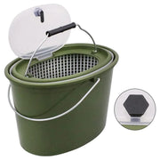Portable Double Live Fish Bucket Breathable Fish Storage Container for Fishing - M V528-DOUBLE-LAYER-FISH-BUCKET-M-387422