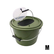 Portable Double Live Fish Bucket Breathable Fish Storage Container for Fishing - M V528-DOUBLE-LAYER-FISH-BUCKET-M-387422