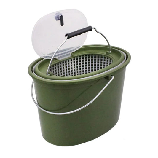 Portable Double Live Fish Bucket Breathable Fish Storage Container for Fishing - S V528-DOUBLE-LAYER-FISH-BUCKET-S-680724