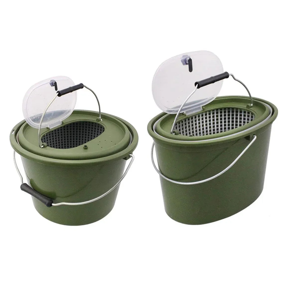 Portable Double Live Fish Bucket Breathable Fish Storage Container for Fishing - S V528-DOUBLE-LAYER-FISH-BUCKET-S-680724
