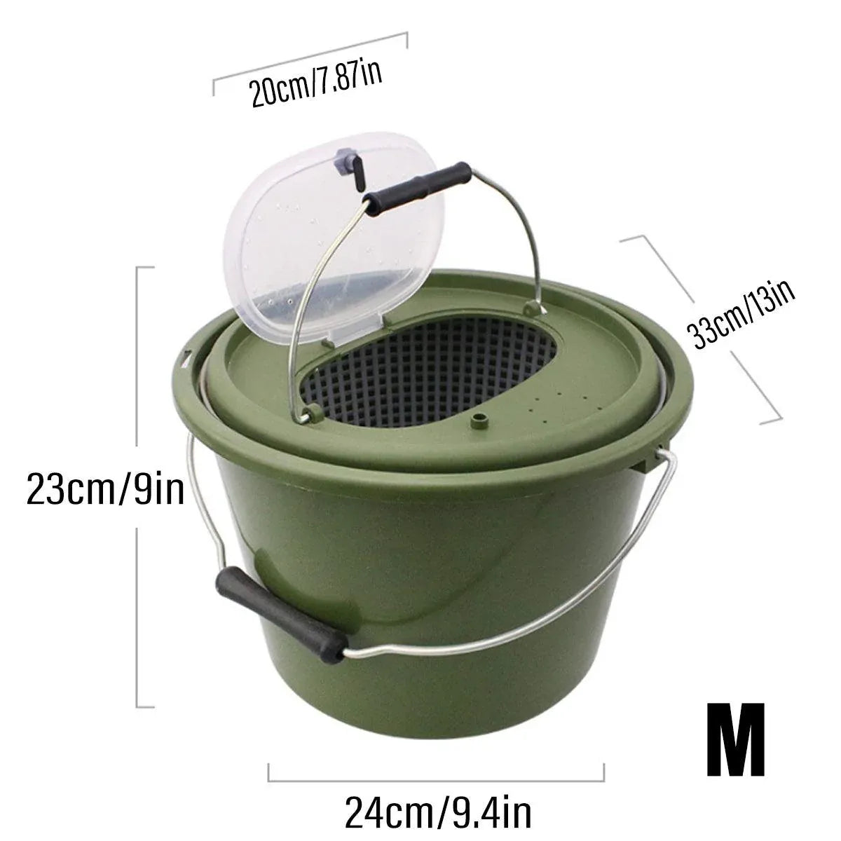 Portable Double Live Fish Bucket Breathable Fish Storage Container for Fishing - S V528-DOUBLE-LAYER-FISH-BUCKET-S-680724