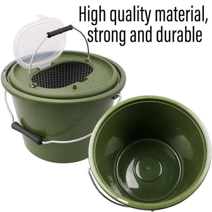 Portable Double Live Fish Bucket Breathable Fish Storage Container for Fishing - S V528-DOUBLE-LAYER-FISH-BUCKET-S-680724