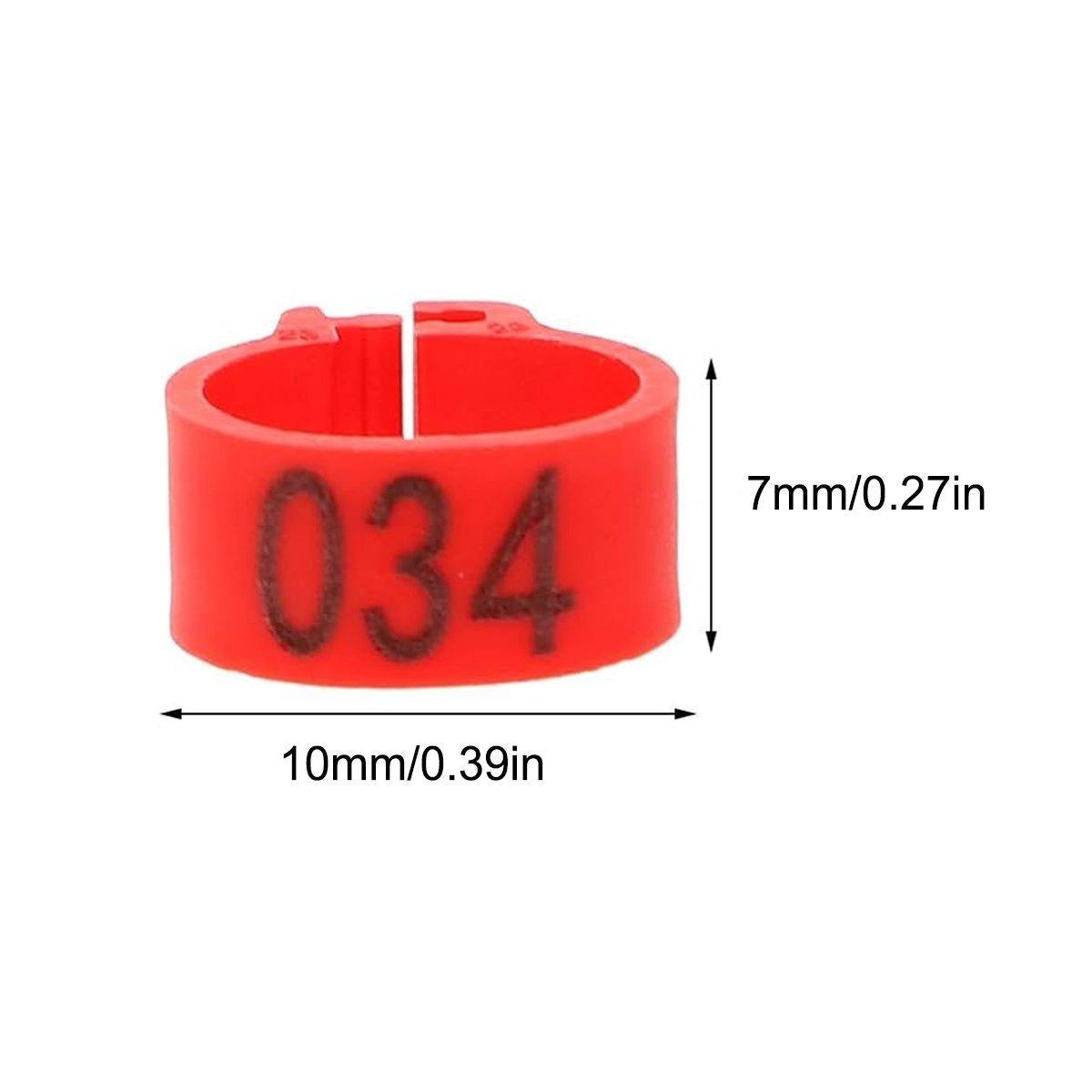 100X 001-100 Digital Numbered Bird Leg Band Rings Clip For Pigeon Parrot Poultry - White V528-DOVE-FOOT-BRACELET-WT-100PCS-244885