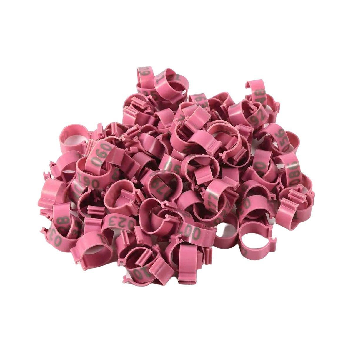 100X 001-100 Digital Numbered Bird Leg Band Rings Clip For Pigeon Parrot Poultry - White V528-DOVE-FOOT-BRACELET-WT-100PCS-244885