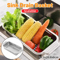 304 Stainless Steel Retractable Sink Drain Basket Kitchen Storage Rack Adjustable V528-DRAIN-BASKET-676050