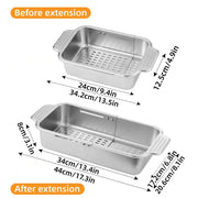304 Stainless Steel Retractable Sink Drain Basket Kitchen Storage Rack Adjustable V528-DRAIN-BASKET-676050