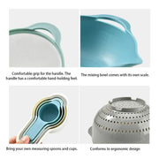 8pcs Plastic Basin Set Drain Basket Washing Mixing Bowl Set Kitchen Baking Tools V528-DRAIN-BASKET-8PCS-305923
