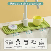 Faucet Draining Pad Narrow Sink Splash Guard Mat for Washbasin Water Catcher - Green V528-DRAIN-MAT-GREEN-427698
