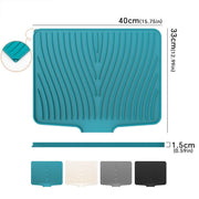 Silicone Dish Drying Mat Heat Resistant Draining Slope Pad for Kitchen Counter - Green V528-DRAIN-MAT-GREEN-852951