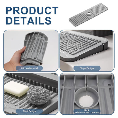 Faucet Draining Pad Narrow Sink Splash Guard Mat for Washbasin Water Catcher - White V528-DRAIN-MAT-OFF-WHITE-617243
