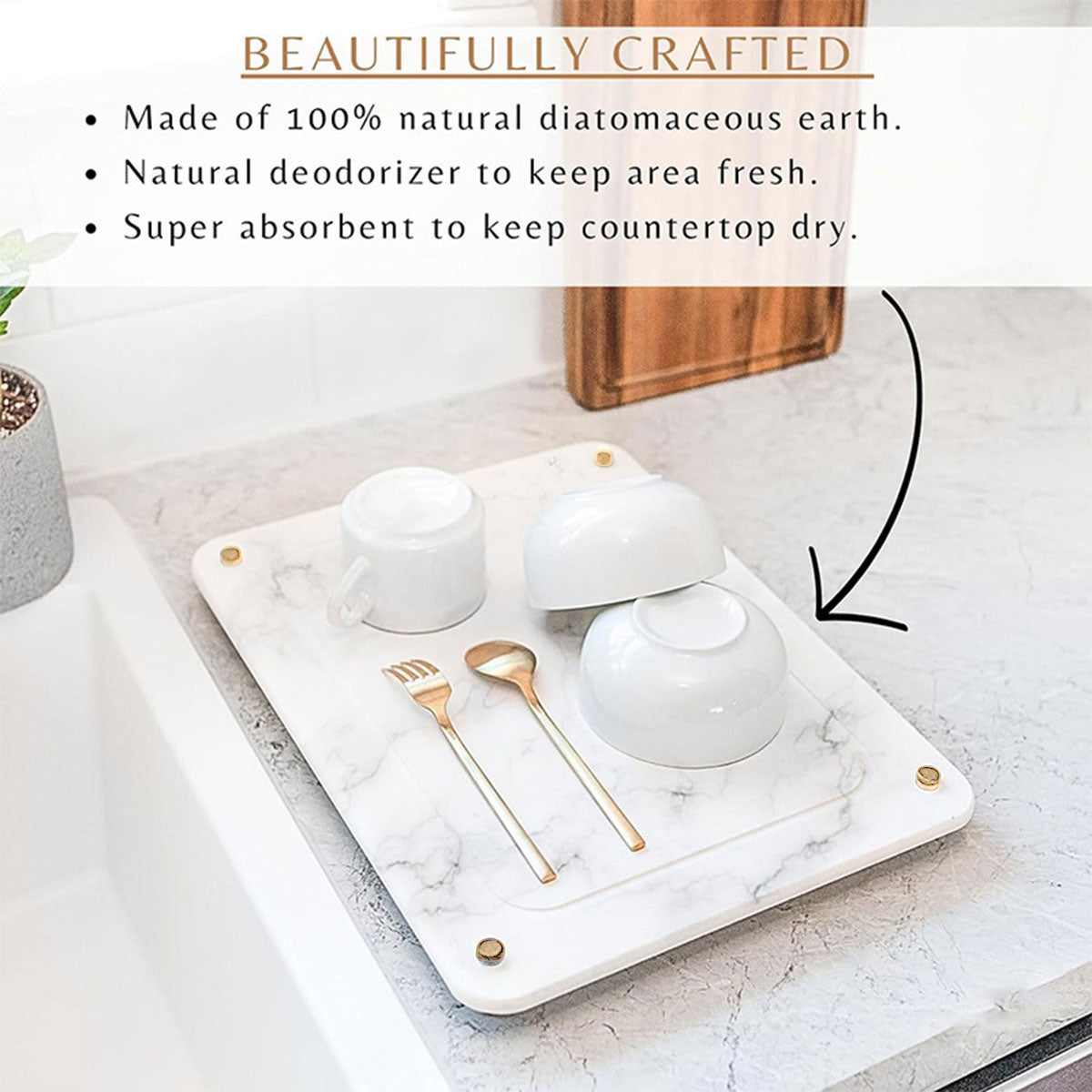 Diatom Mud Water Draining Pad Kitchen Faucet Washbasin Water Absorbing Mat V528-DRAIN-PAD-L20-30-40-475082