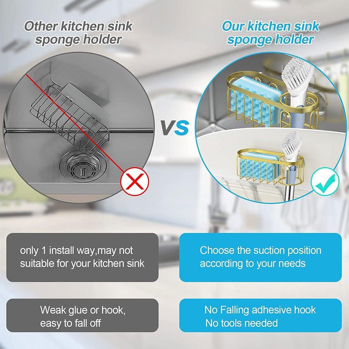 Punch Free Kitchen Sponge Brush Drain Rack Utensil Holder Suction Sink Storage V528-DRAIN-RACK-850099