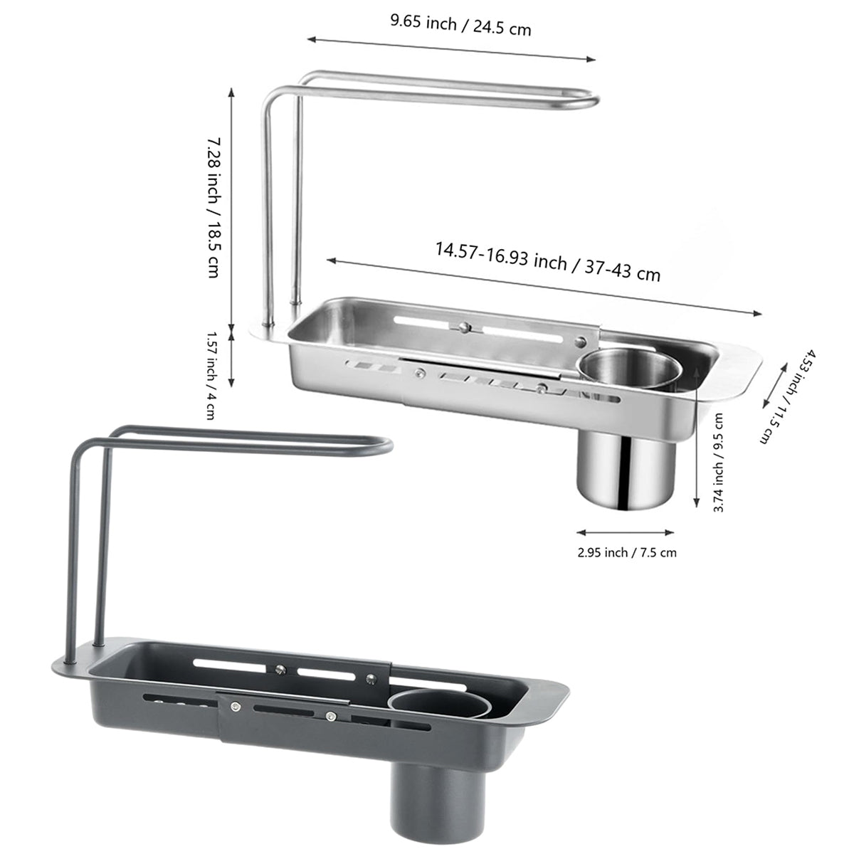 Retractable Kitchen Sink Draining Rack Water Filter Basket Storage Shelf Home - Silver V528-DRAIN-RACK-BRIGHT-526197