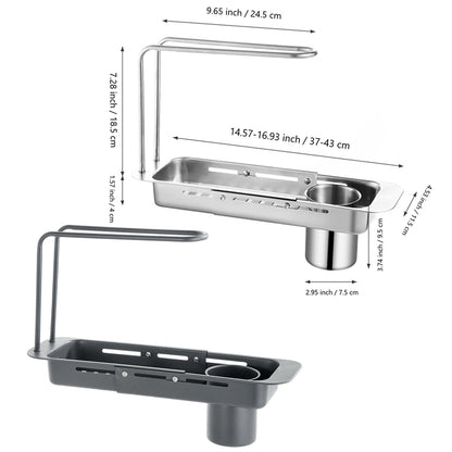 Retractable Kitchen Sink Draining Rack Water Filter Basket Storage Shelf Home - Silver V528-DRAIN-RACK-BRIGHT-526197