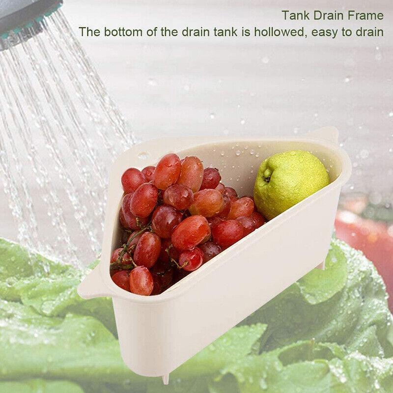 Triangle Sink Kitchen Storage Drain Basket Rack Shelf Holder Strainer Organizer - Beige V528-DRAINBASKET-1PCS-BEIGE-344354