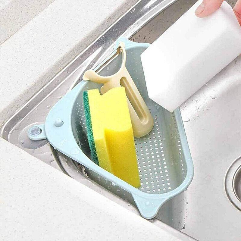Triangle Sink Kitchen Storage Drain Basket Rack Shelf Holder Strainer Organizer - Grey V528-DRAINBASKET-1PCS-GREY-533353