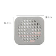 2Pc Square Drain Cover For Shower Drain Hair Catcher Flat Silicone Plug For Bath - 2PCS-White V528-DRAINCOVER-WHITE-2-853900