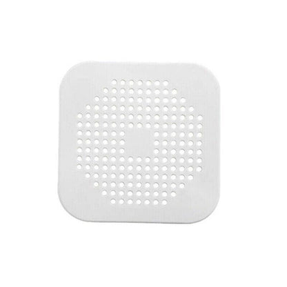 2Pc Square Drain Cover For Shower Drain Hair Catcher Flat Silicone Plug For Bath - 2PCS-White V528-DRAINCOVER-WHITE-2-853900