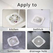 2Pc Square Drain Cover For Shower Drain Hair Catcher Flat Silicone Plug For Bath - 1PC White+ 1PC Grey V528-DRAINCOVER-WHITEGREY-690443