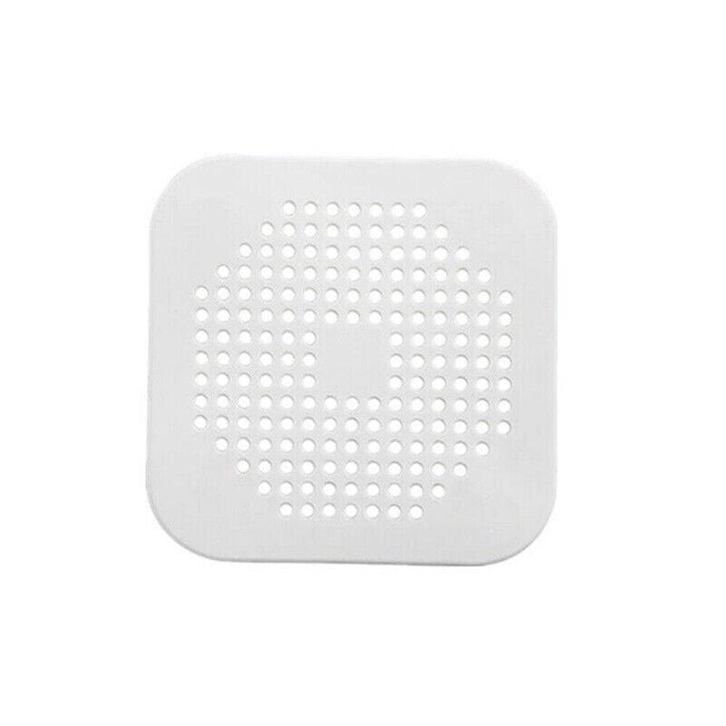 2Pc Square Drain Cover For Shower Drain Hair Catcher Flat Silicone Plug For Bath - 1PC White+ 1PC Grey V528-DRAINCOVER-WHITEGREY-690443