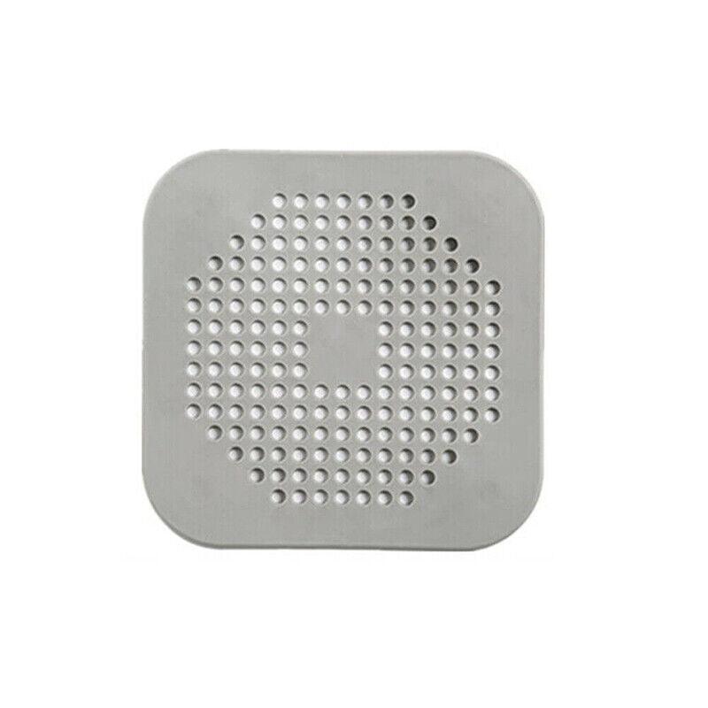 2Pc Square Drain Cover For Shower Drain Hair Catcher Flat Silicone Plug For Bath - 1PC White+ 1PC Grey V528-DRAINCOVER-WHITEGREY-690443
