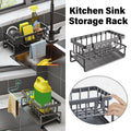 Kitchen Sink Caddy Storage Organizer Steel Sponge Soap Brush Holder Faucet Rack V528-DRAINING-RACK-BLACK-726335