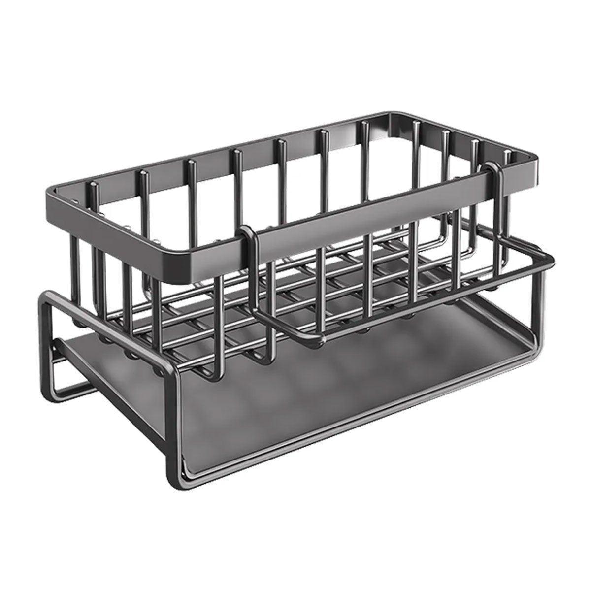 Kitchen Sink Caddy Storage Organizer Steel Sponge Soap Brush Holder Faucet Rack V528-DRAINING-RACK-BLACK-726335