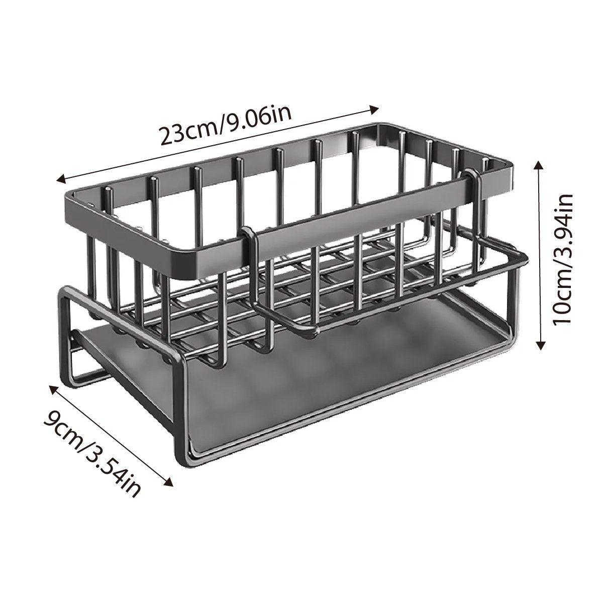Kitchen Sink Caddy Storage Organizer Steel Sponge Soap Brush Holder Faucet Rack V528-DRAINING-RACK-BLACK-726335