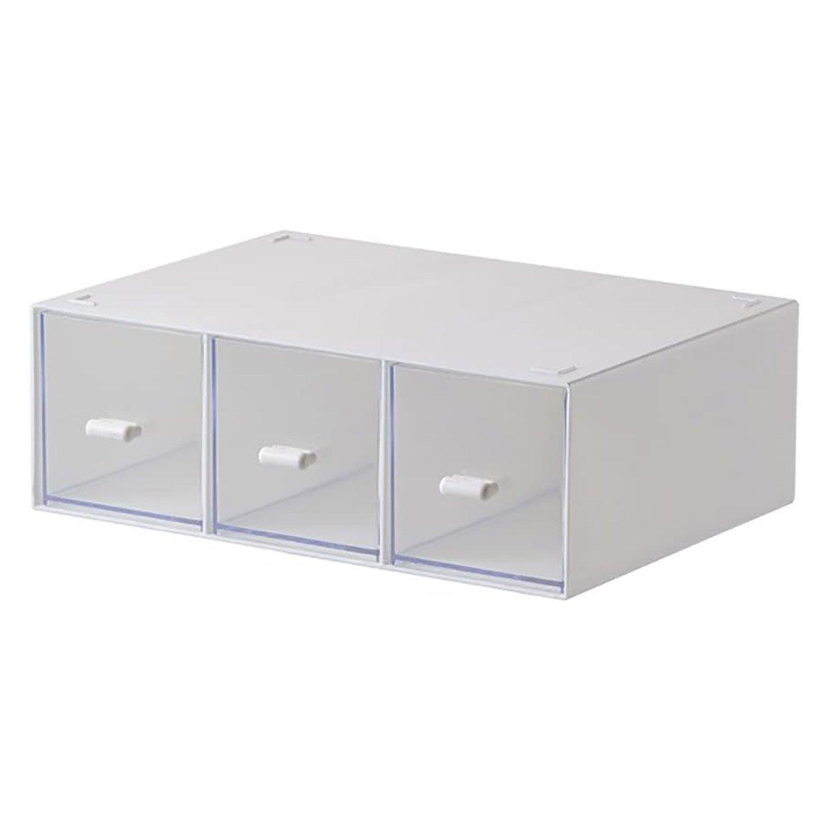 Storage Box 3Drawers DIY Desktop Plastic Transparent Coffee Sugar Jewelry Box V528-DRAWER-629815