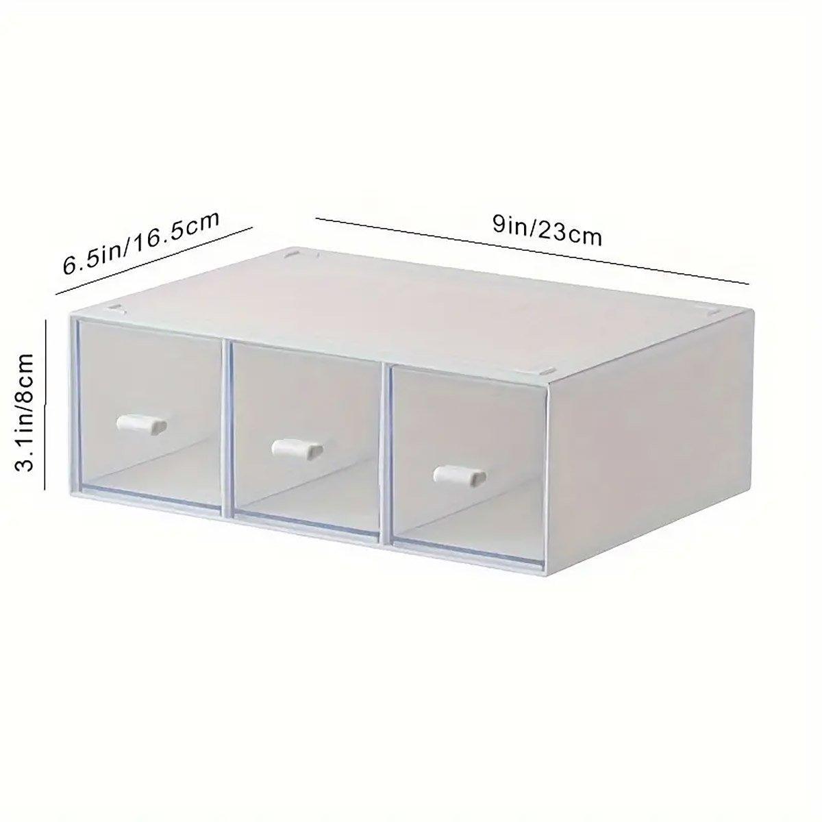 Storage Box 3Drawers DIY Desktop Plastic Transparent Coffee Sugar Jewelry Box V528-DRAWER-629815