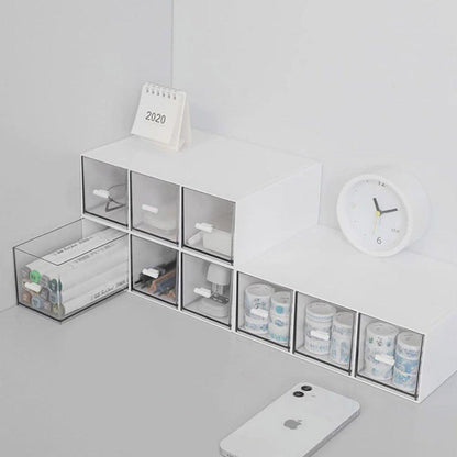 Storage Box 3Drawers DIY Desktop Plastic Transparent Coffee Sugar Jewelry Box V528-DRAWER-629815