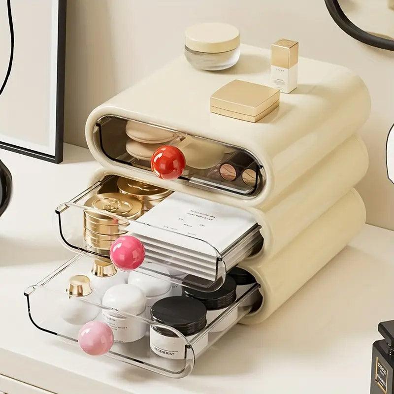 Drawer Cosmetic Organizer Desktop Storage Organizer for Makeup Desk Accessories - White V528-DRAWER-WHITE-377129