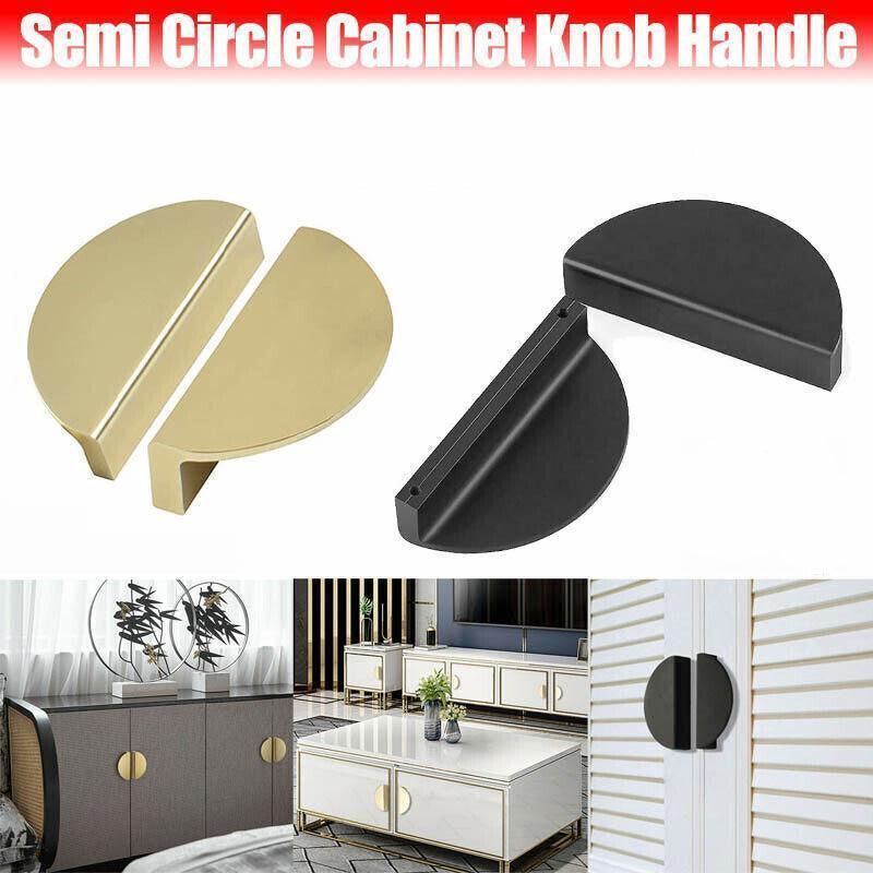 Door Pull With Screws Cupboard Handle Decor Home Semi Circle Cabinet Knob Diy - Copper V528-DRAWERHANDLE-COPPER-1PCS-96245