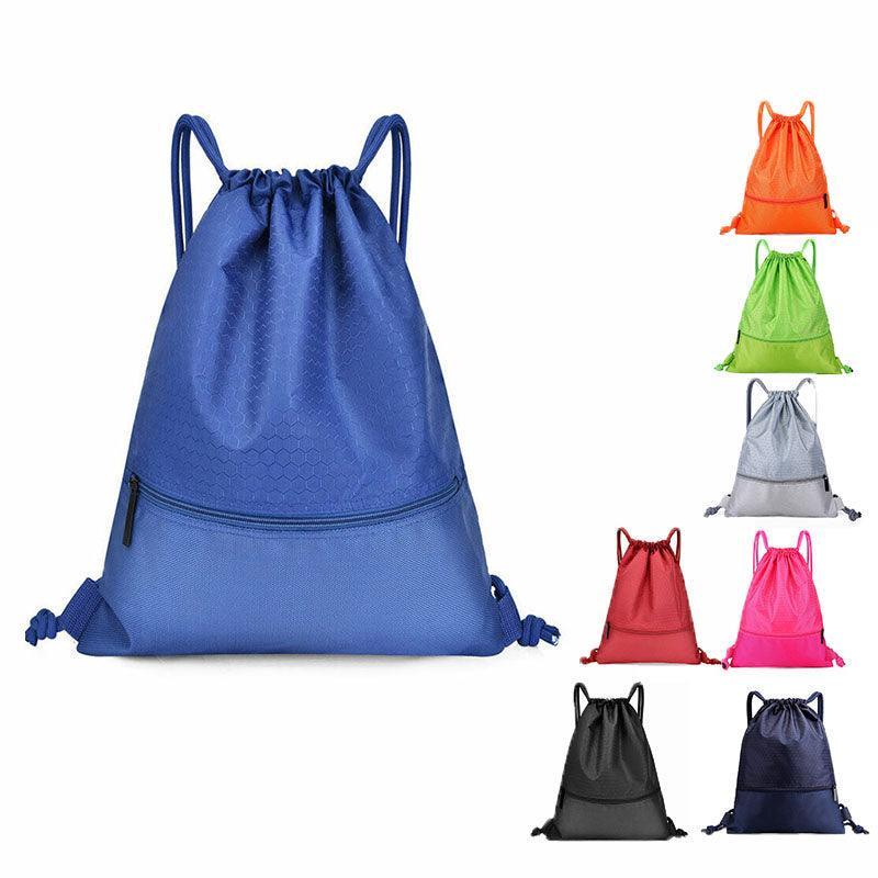 Backpack Sport Pack String Tote Gym Bag Cinch Sack School Drawstring Capacity - Orange V528-DRAWSTRINGBAG-S-ORANGE-85618